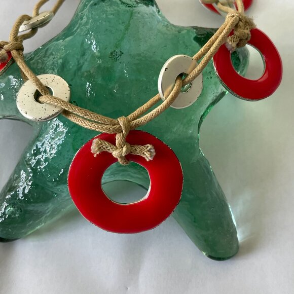Red Metal Washer Necklace - Picture 1 of 4